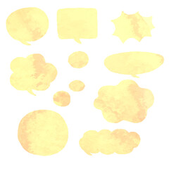 水彩ベクターのふきだしセット