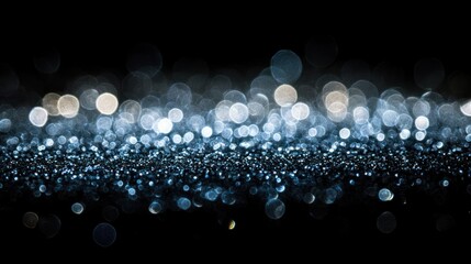 Fototapeta premium Blue Glitter Lights Bokeh Background