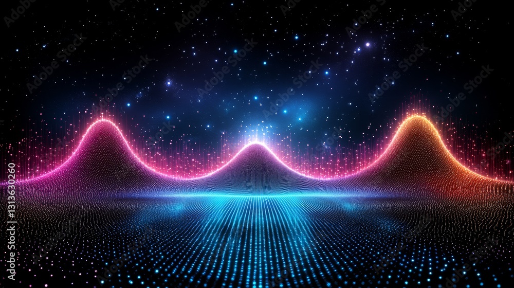 Poster energetic data landscape visualization a glowing futuristic neural network with a vibrant colorful g