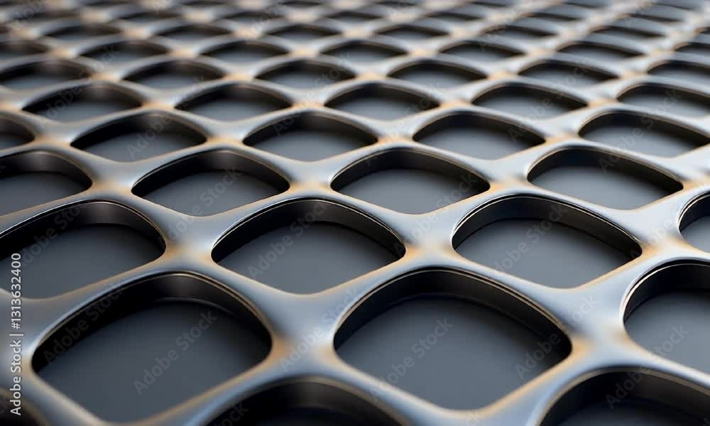Poster close-up of a modern mesh surface showcasing a sleek and innovative design. the interplay of light a