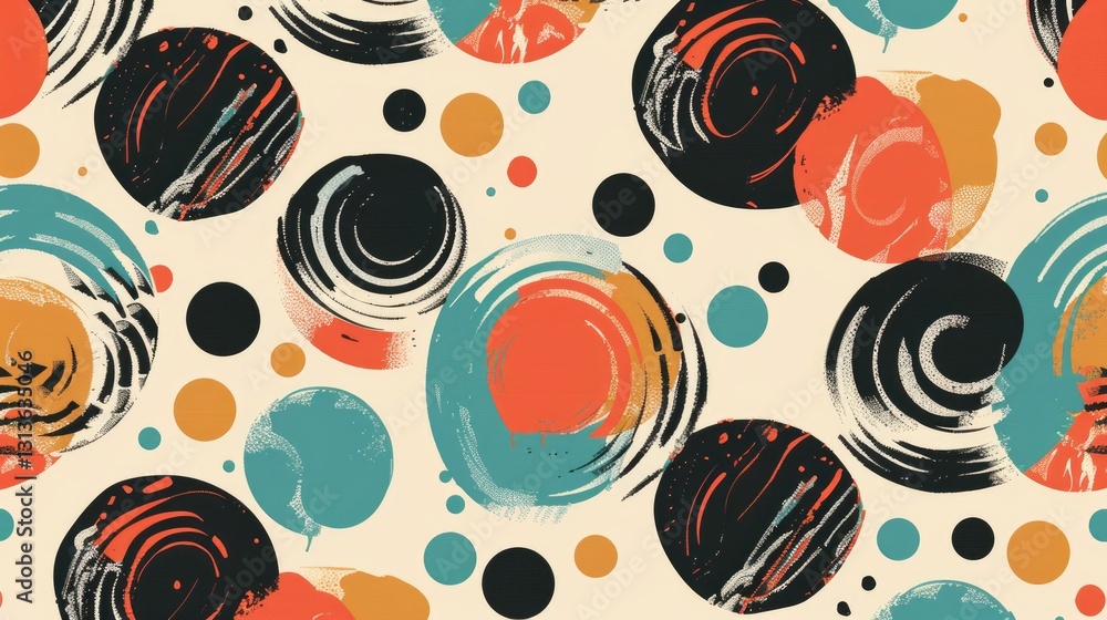 Aufkleber abstract pattern with black, orange, and red shapes on a light background. background image of geome