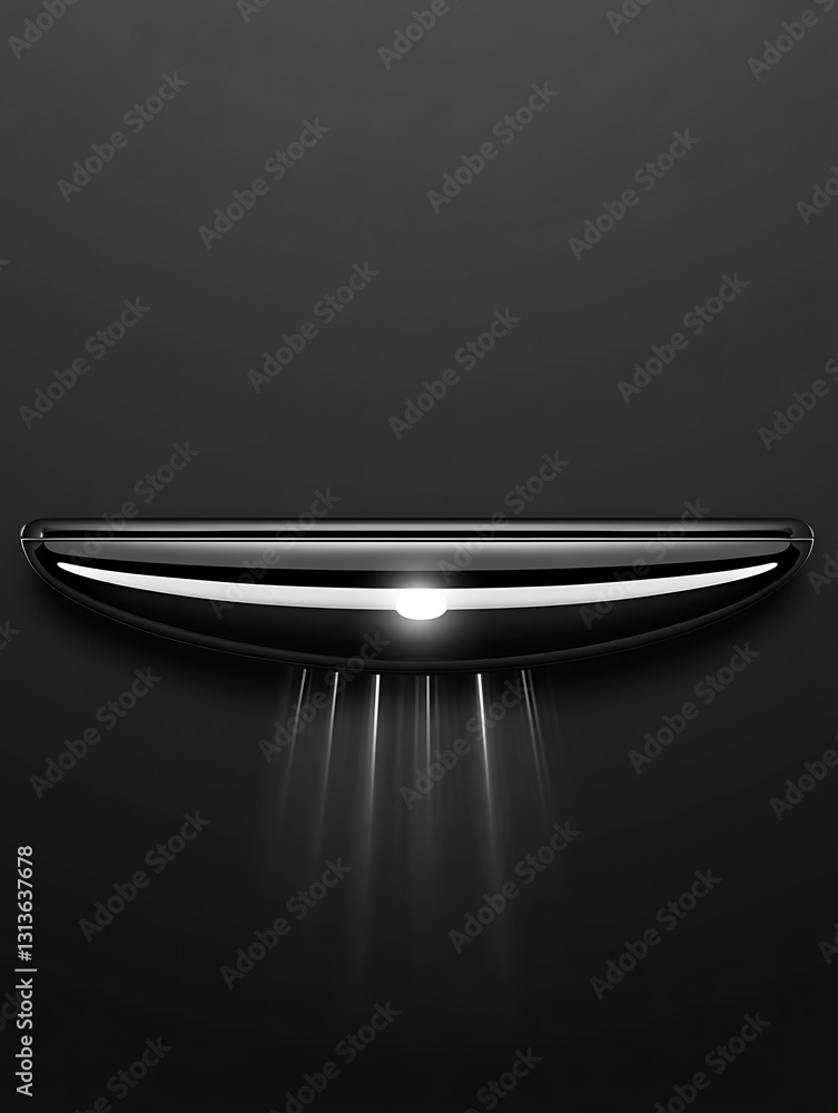 Poster abstract shiny object with bright light beams on a dark background