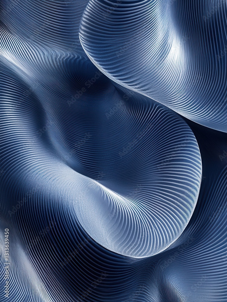Poster Dynamic 3D inspired political discourse background featuring layered wave like structures in navy and silver tones Generative AI