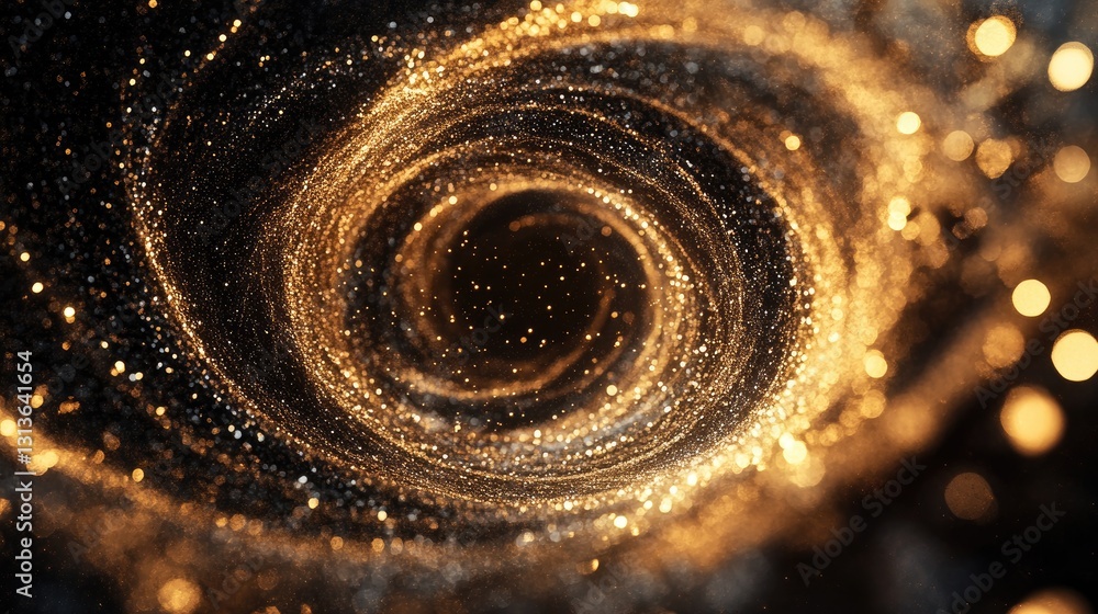 Poster A fizzy swirl of cola with sparkling bubbles in a vortex motion, set against a dark background for a captivating, dynamic visual.