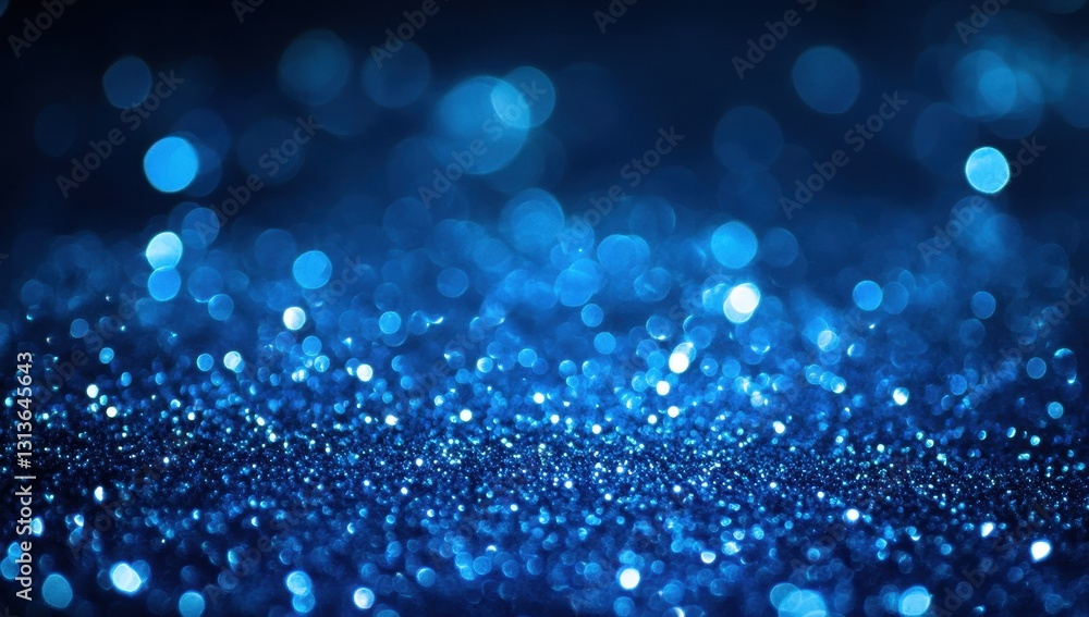 Poster shimmering blue bokeh background with glittering particles in soft focus for creative and elegant de