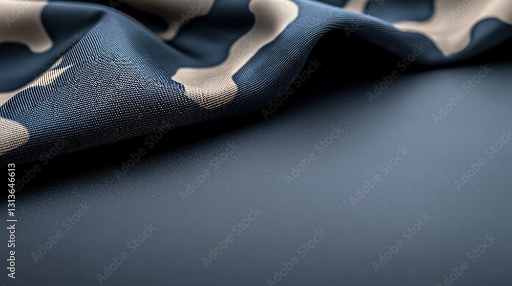 Poster textured fabric with a smooth surface and wavy design.