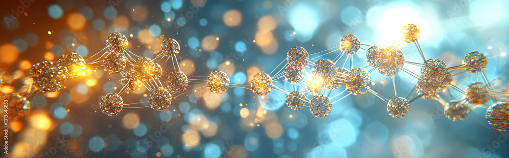 Poster Abstract quantum computing concept with glowing particles and connections, showcasing innovation and technology