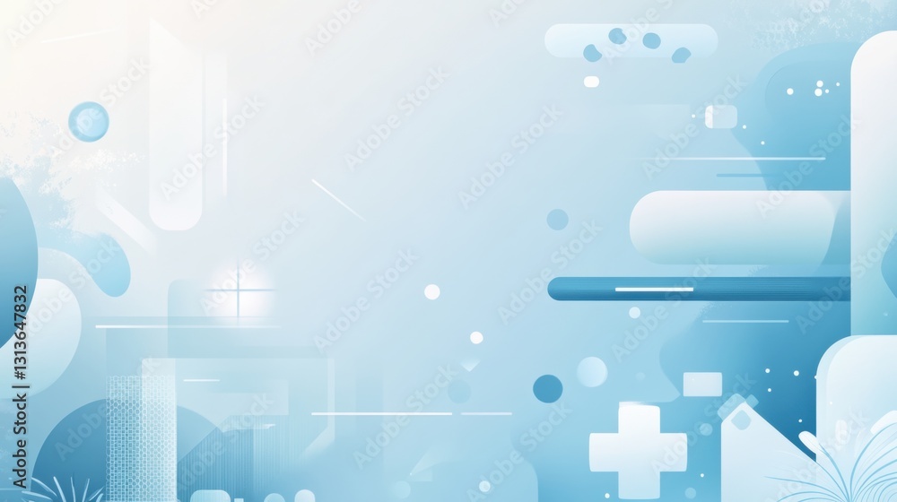 Poster abstract blue background with geometric shapes and soft gradients for modern design and creative pro