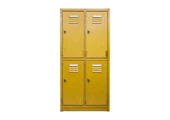 Industrial storage cabinet warehouse furniture image indoor front view minimalist design isolated on transparent or white background.