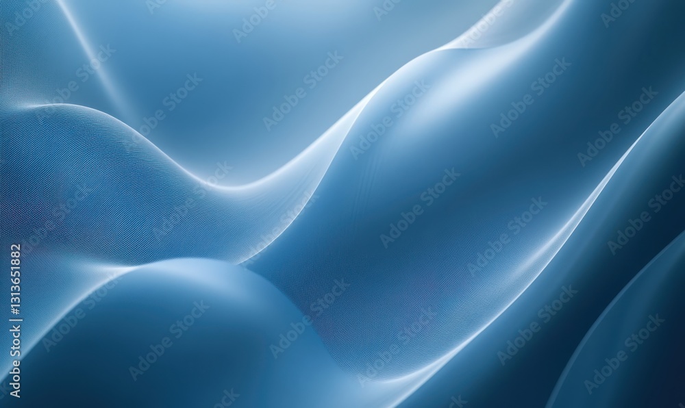 Poster smooth and flowing blue abstract background with gentle curves and soft light for modern design and 