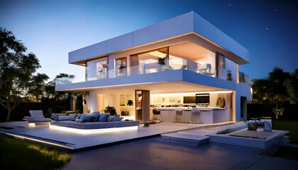 Fototapeta premium Futuristic Smart Home with AI Integration AI-generated