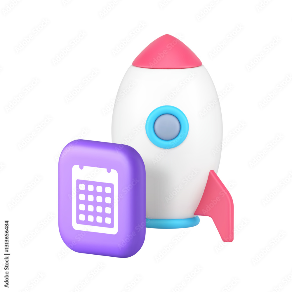 Poster startup planning efficient management and productivity 3d icon realistic vector illustration. leader