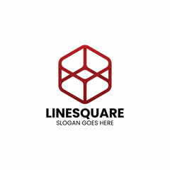 Fototapeta premium Line Square Gradient Colorful Logo