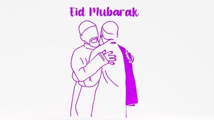 Celebrate Eid Mubarak with this touching image of two Muslim brothers hugging on Eid Day. A perfect symbol of love, faith, and unity. Ideal for Eid celebrations, family bonds, and Islamic holiday proj