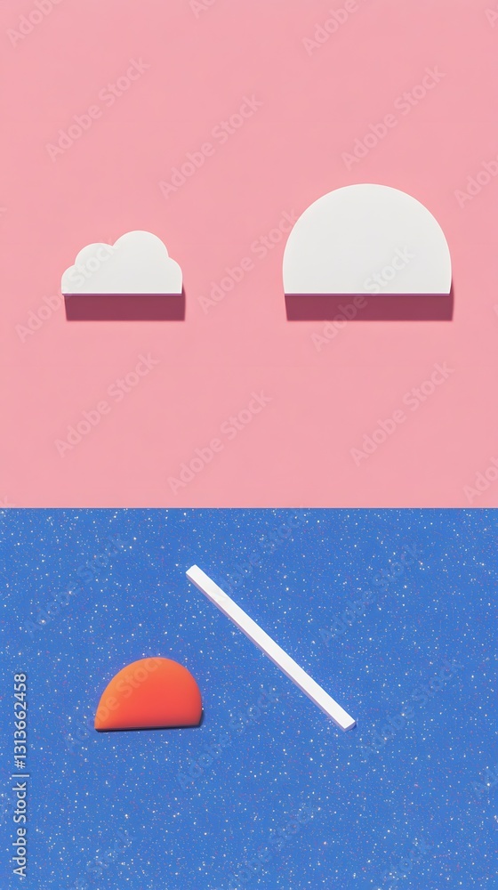 Poster a simple abstract composition of shapes and colors on display