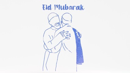 Celebrate Eid Mubarak with this touching image of two Muslim brothers hugging on Eid Day. A perfect symbol of love, faith, and unity. Ideal for Eid celebrations, family bonds, and Islamic holiday proj