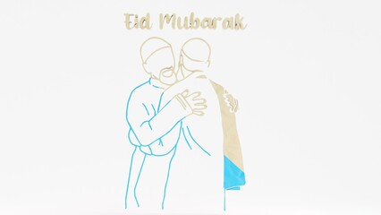 Celebrate Eid Mubarak with this touching image of two Muslim brothers hugging on Eid Day. A perfect symbol of love, faith, and unity. Ideal for Eid celebrations, family bonds, and Islamic holiday proj
