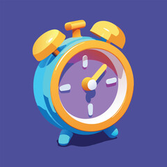 3d alarm clock icon for succress delivery concept. 3d time watch minimal for manage concept of time, service and support around clock. 3d time manage icon vector rendering illustration