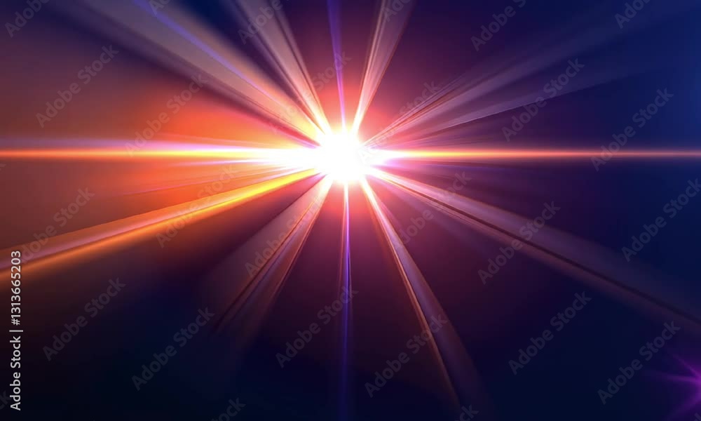 Poster a dazzling burst of light radiates from a central point, creating an ethereal atmosphere. vivid beam
