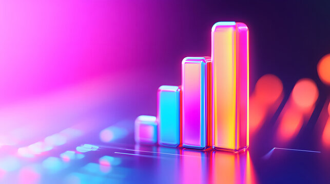 Financial data curve chart, financial technology themed big data analysis bar chart background