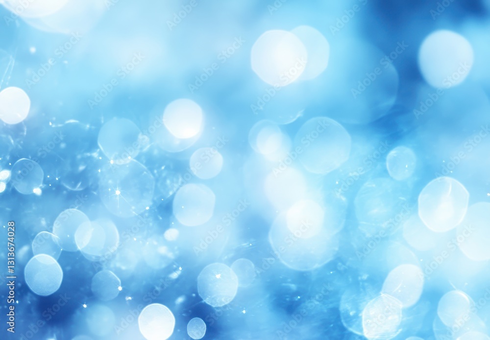 Poster soft blue background with out of focus bokeh light effect creating a dreamy atmosphere for creative 
