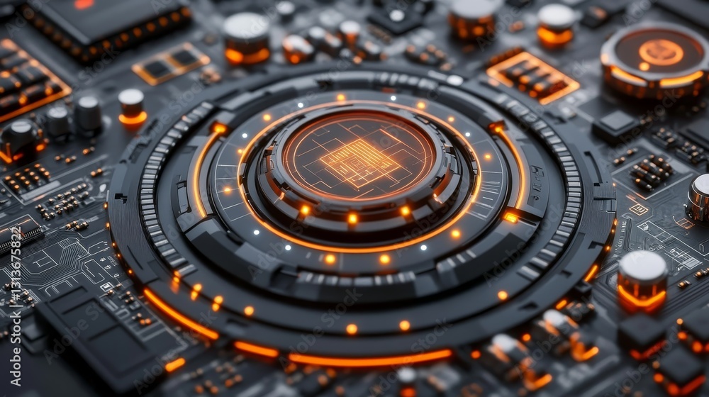 Poster abstract advanced technology background showcasing complex circuitry and modern digital innovation f