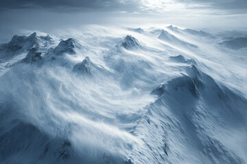 Fototapeta premium Lost in the Storm, Heavy Snowfall Covering the Horizon, storm, weather, nature, background, climate, cloud, rain, sky, danger, night, meteorology, disaster, environment, thunderstorm, outdoor. 