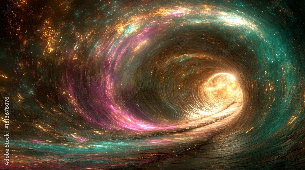 Poster cosmic vortex abstract background design a swirling galaxy effect with nebulae dust and shimmering s