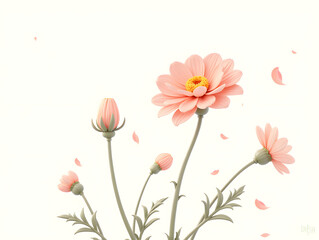 Chinese style chrysanthemum background illustration, Double Ninth Festival concept illustration