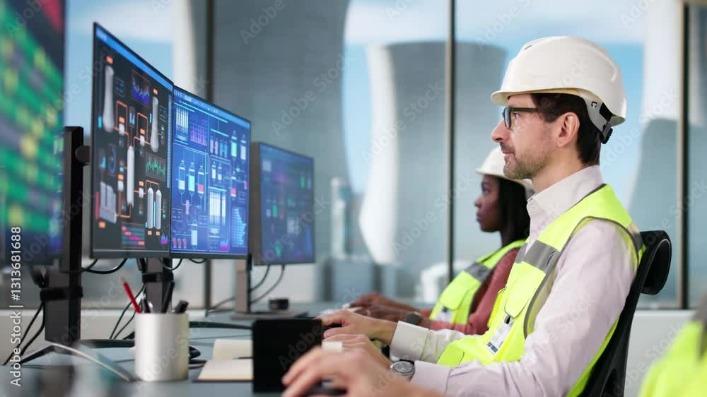 Poster Operating Scada Automation Software On Modern Desktop Computer