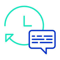 chat support 24/7 outline dual color icon