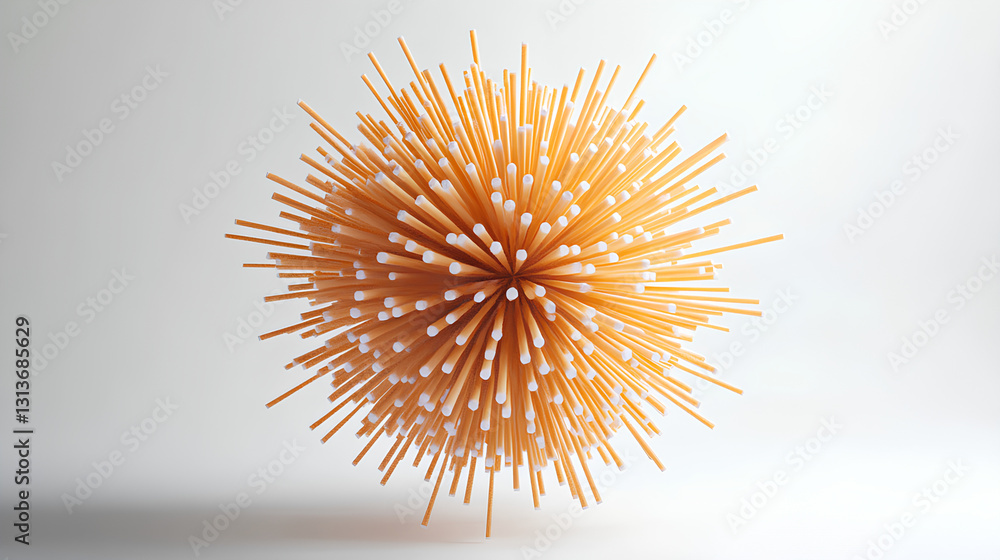 Poster abstract 3d shape made of little needles