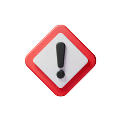 3d exclamation mark warning sign