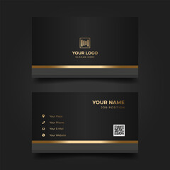 Obraz premium Elegant black gold business card design template (1)