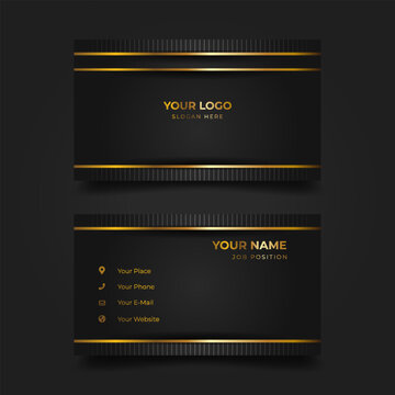 Elegant black gold business card design template (2)