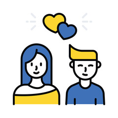 Couple vector filled outline icon. EPS 10 file