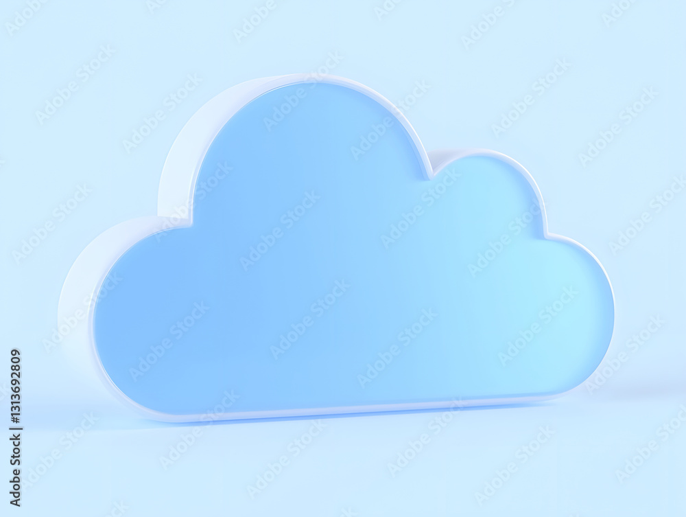 Poster cloud computing concept 3d rendering, electronic technology concept scene illustration