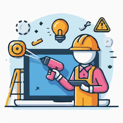 construction worker with helmet