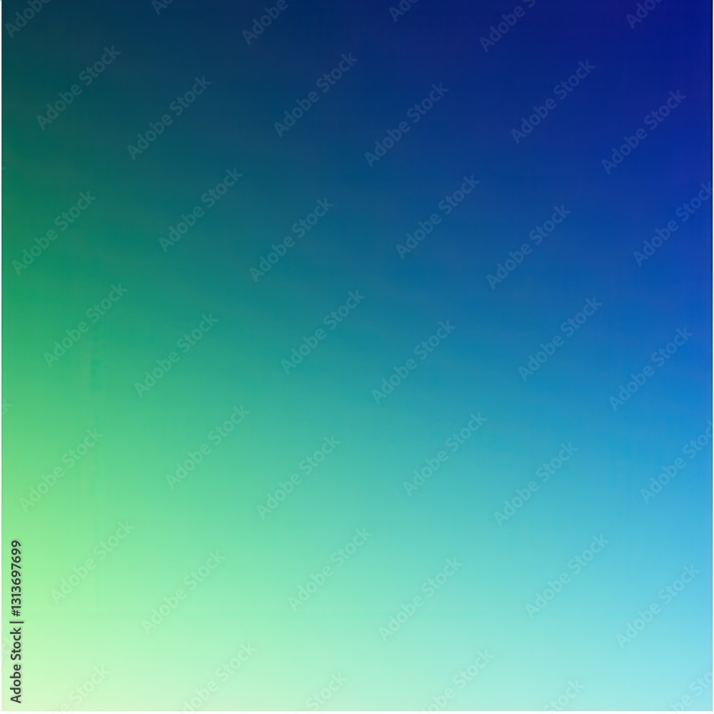 Poster soft gradient background with smooth transition from deep blue to light green for creative design an