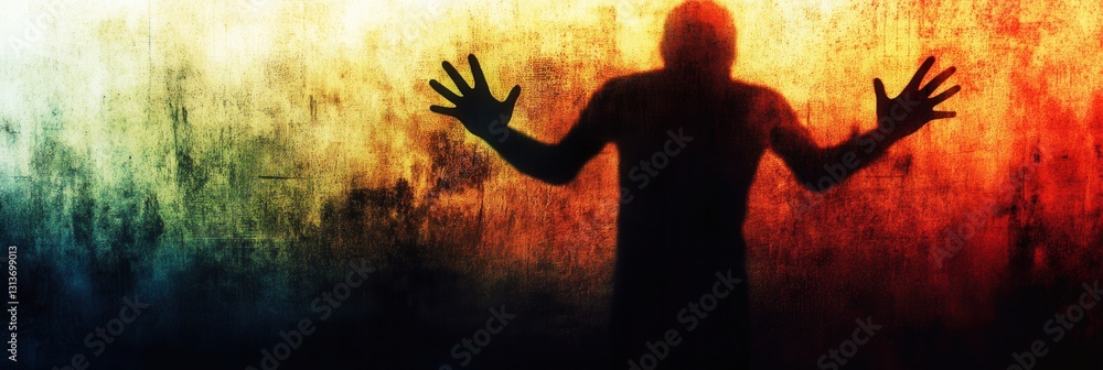 Leinwandbilder mysterious silhouettes and dark tones evoke fear in an abstract background of blurred shadows genera