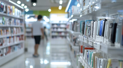 shopper browsing through modern retail store filled with various products