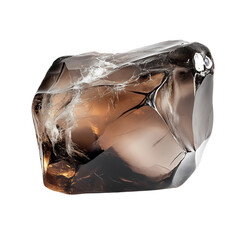 A Polished Smokey Quartz Chunk Isolated on Transparent Background