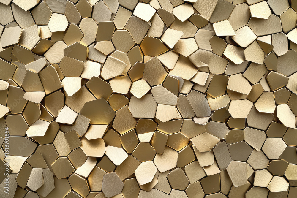 Aufkleber elegant metallic gold geometric hexagonal shapes create stunning visual texture. this intricate patt