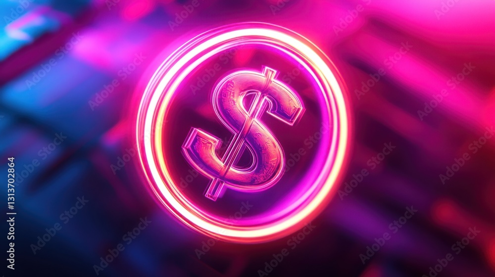 Poster a data-driven personal finance assistant with a glowing moneybag icon for smart wealth management.