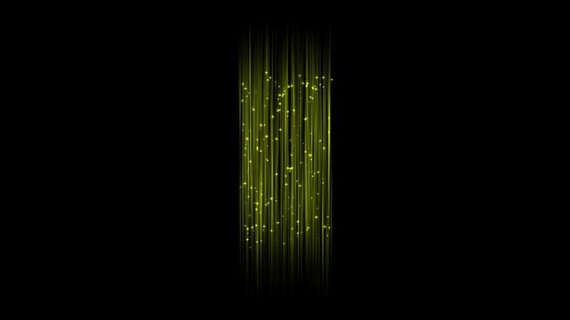 Visual Effects, VFX, teleport effect 3 with yellow particles and lines on black background 2D animation