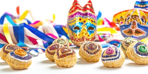 Fototapeta premium Set of colorful and vibrant fiesta decorations with pinata designs, perfect for celebrating festivities and birthdays.