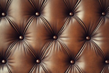 Fototapeta premium Elegant brown leather texture highlighting intricate stitching details perfect for fashion and interior design lovers