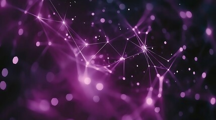 Abstract network background with connecting lines and dots in purple tone