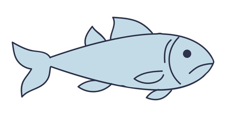 Simple line drawing of a fish, symbolizing aquatic life and simplicity.