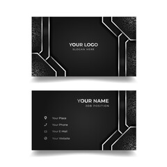 Elegant black silver business card design, white background (1)